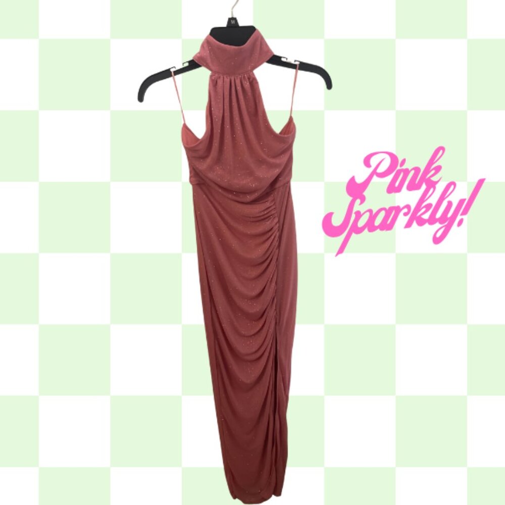 Stunning Pink Sequin Evening Dress – Formal, Fitted & Floor-Length